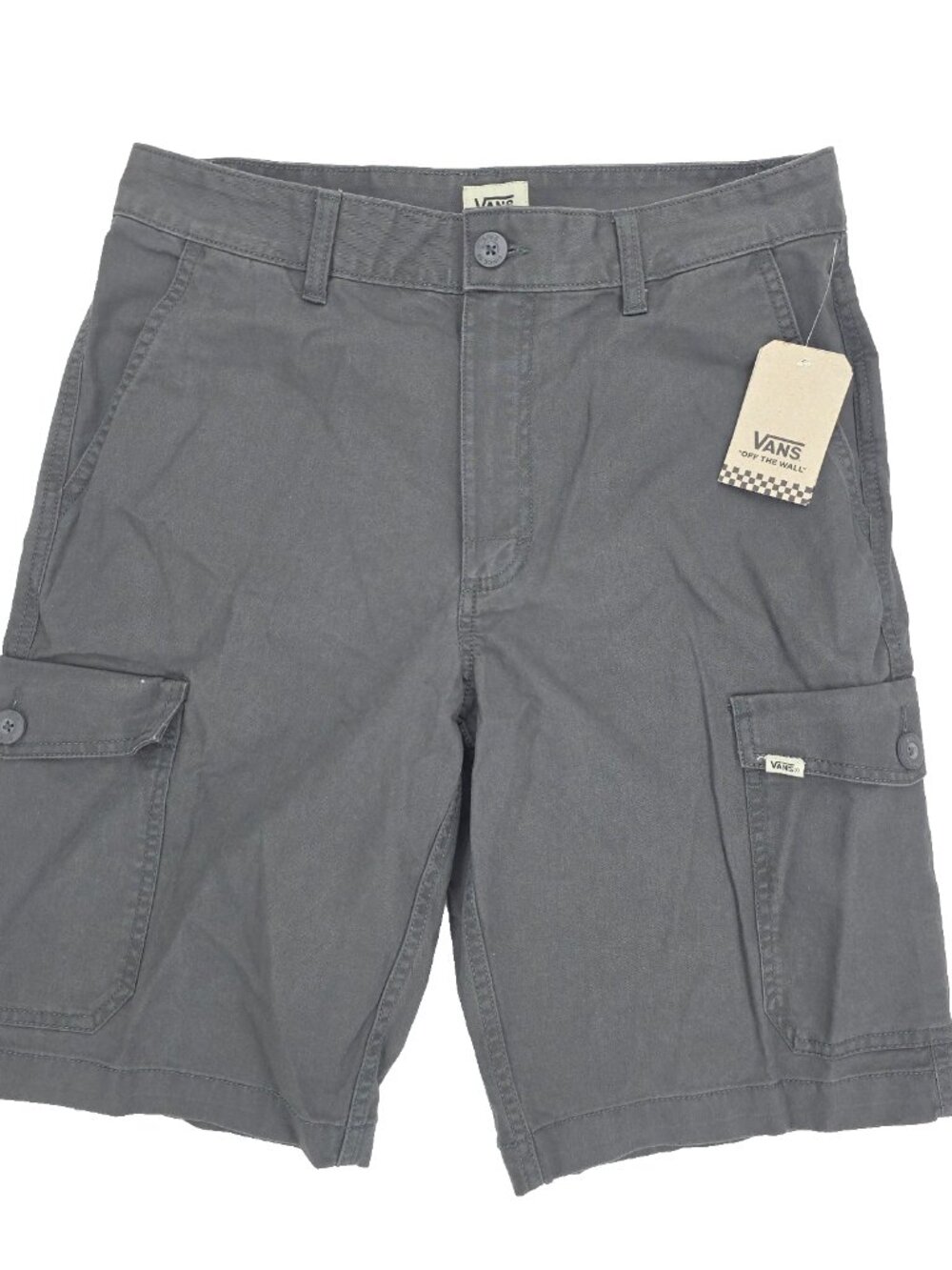 Vans Off The Wall Cargo Shorts Mens 30x10" Gray Chino Cotton Solid Skater